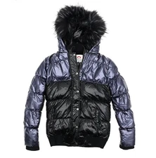 Appaman X4412 Kids Black/Blue Kyla Hooded Puffer Jacket Size 14