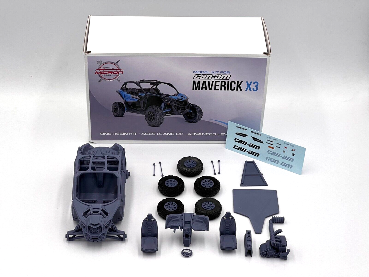 1:25 Can-Am Maverick X3 Resin Model Kit With Rubber Tires And