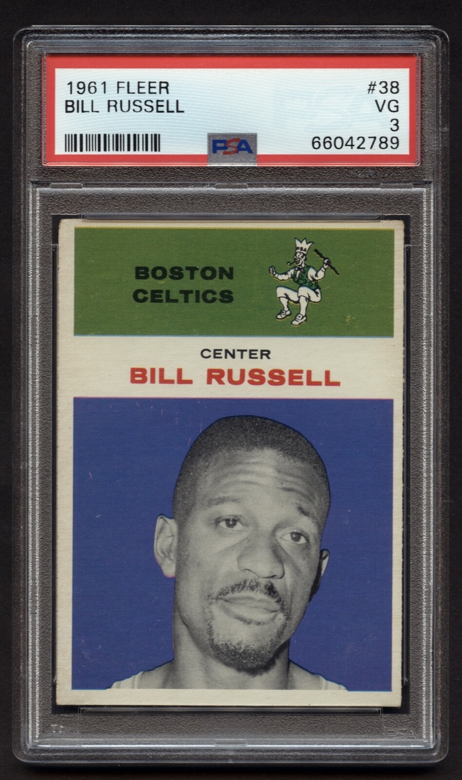 1961 BILL RUSSELL PSA 3 VG FLEER HOF BOSTON CELTICS LEGEND GEM CARD (#38) RZC