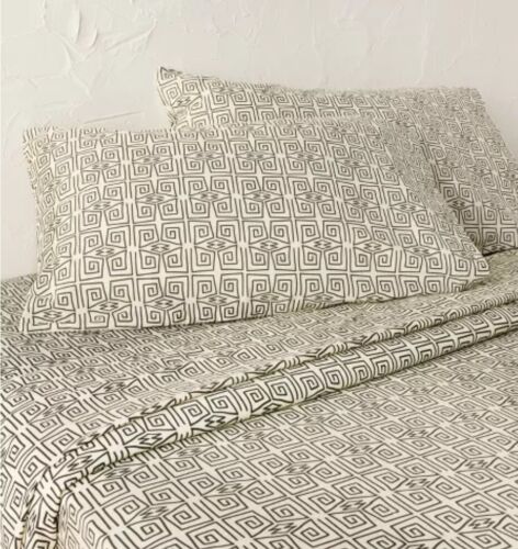 Target Opalhouse progettato con lenzuolo separato Jungalow IKAT nero Queen