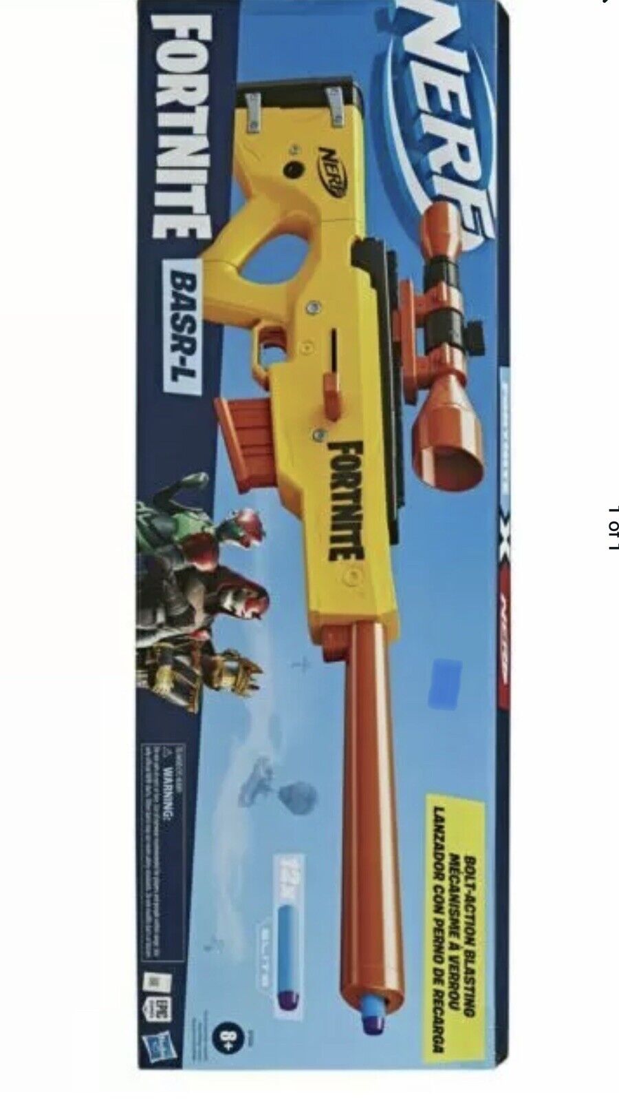 NERF Fortnite BASR-L Bolt Action, Clip Fed Blaster - Includes Removable  Scope, 6-Dart Clip and 12 Official Elite Darts