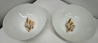 Anchor Hocking Fire King Milk Glass Serving Bowl 8-1/4" Wheat Design Vintage 2ct