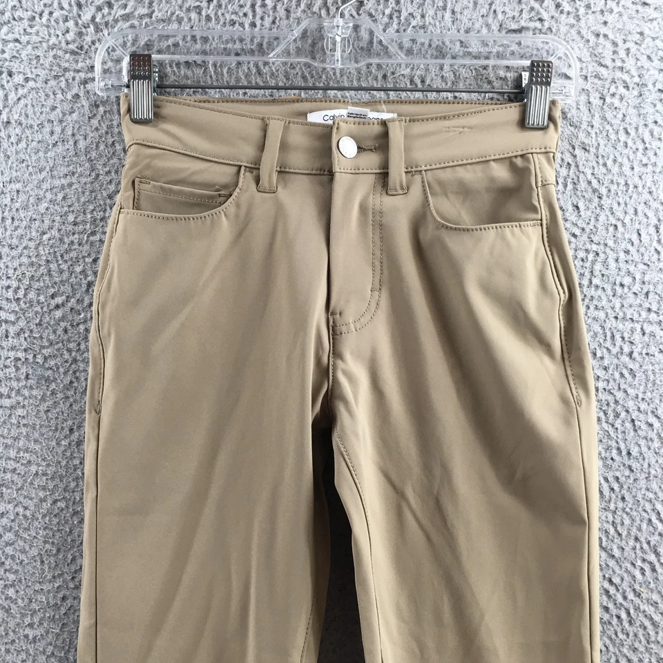 Calvin Klein 裤子女式 8 卡其色紧身拉链门襟弹力直筒休闲版型 — 第 2/4 张图片