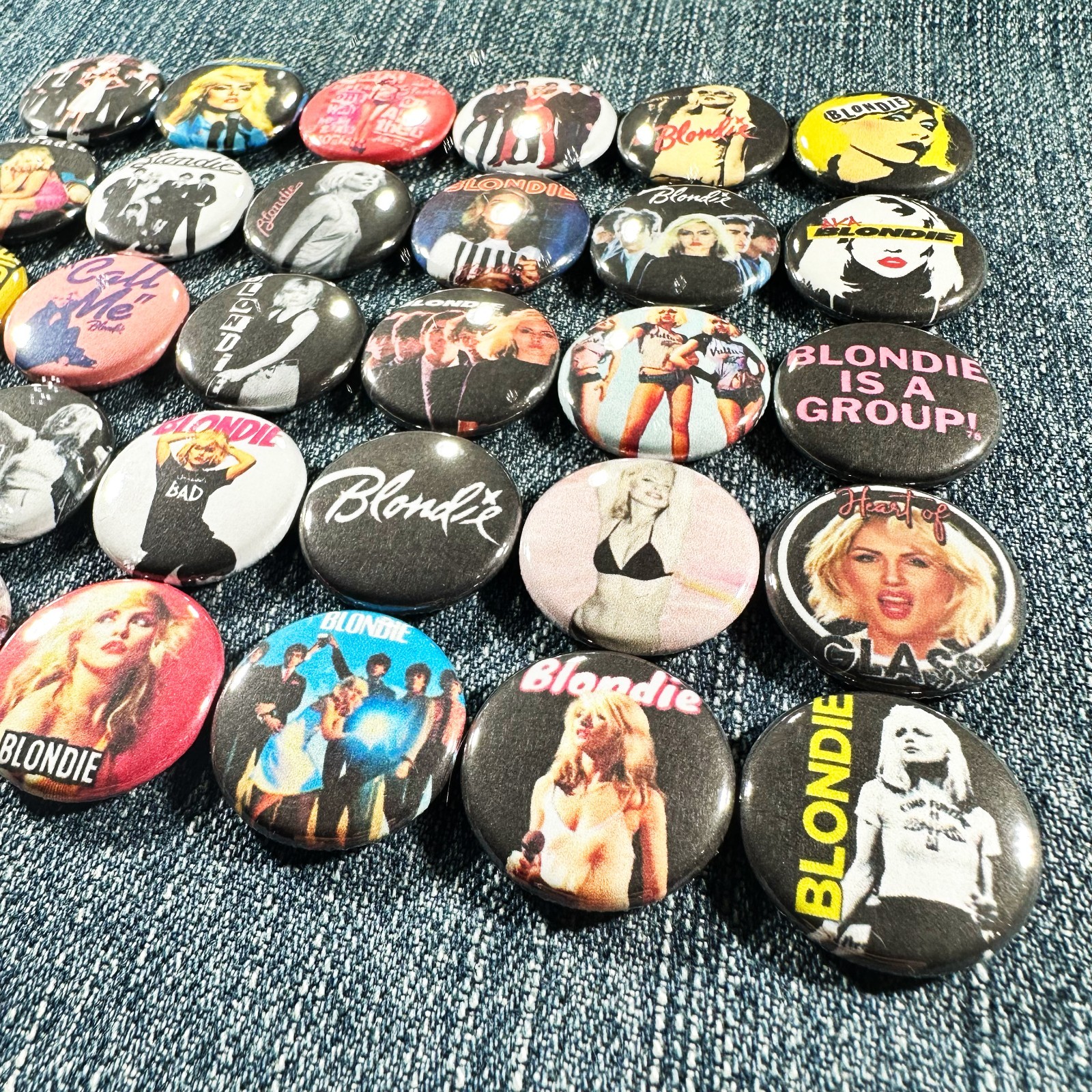 Blondie 1" Pinback Buttons 80s New Wave Punk Rock Retro Music Band 30 Pins Set