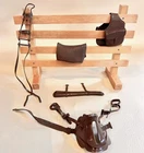 Marx Johnny West Original Brown Cavalry Saddle Set Comanche Horse ( near mint)