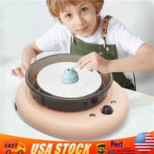 Mini Pottery Wheel Machine Sets Adjustable Speed Ceramic Tool for Kids/Beginners