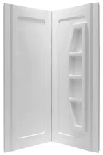 Anzzi SW-AZ006 Gradient 36" x 36" x 74" Two Panel Corner Shower - White