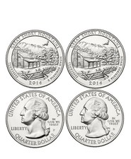 2x 2014 America The Beautiful $ Quarter Dollar Great Smoky Mountains BUNC coins