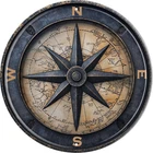 Vintage round Tin Navigational Compass Sign Retro Metal Sign Suitable for Home S