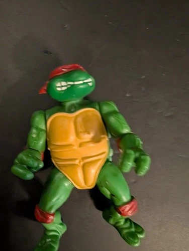 Vintage Teenage Mutant Ninja Turtles Raphael Soft Head Figure 1988 Playmates Red