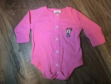 Sz 6M Baby Minnie Mouse Long Sleeve 1 Piece Bodysuit Vtg Disney 90s Mickey & Co