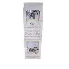 Amazing Baby Newborn Muslin Swaddle Blanket Soft Cotton Zebra Print 36x36"