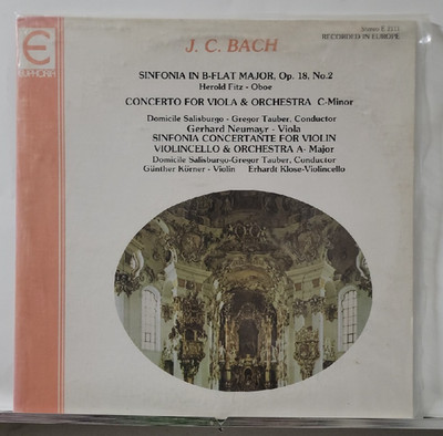 J. C. Bach Sinfonia In B-flat Major, Op. 18, No.2 (Record)