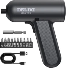 Cordless Electric Screwdriver 4V Mini Cordless Drill Set with 1500mAh Battery, 5