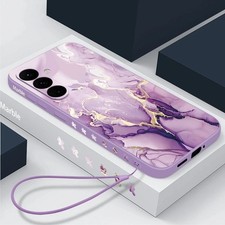 Phone Case For Samsung Galaxy S25 S24 Ultra S23 FE S22 S20 Silicone Marble Cover