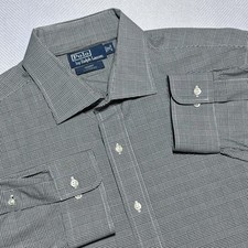 Polo by Ralph Lauren Button Down Shirt 18-34/35 Glen Plaid Regent Custom Fit