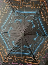 Harrods Folding Umbrella Compact Travel Storefront London Bridge Neon Colors