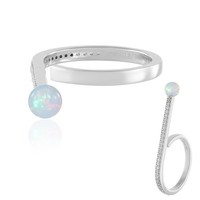 Cavill Damen Ring 925 Silber Welo Opal Zirkon 0,85Ct Oval Modern- Echtschmuck