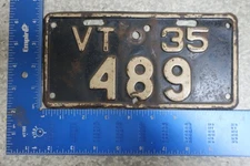 Vermont Vt License Plate Tag Motorcycle MC 1935 35 #489