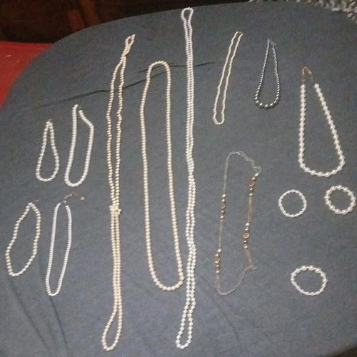 Vintage & Modern Faux Pearls Costume Jewelry Lot Necklaces Bracelets Earrings