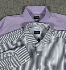 Ermenegildo Zegna Mens Lot Classic Button Up Shirt XXL Preppy Designer Striped
