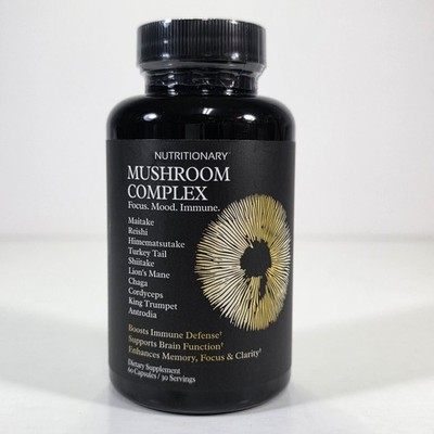 Nutritionary Mushroom Complex Brain Function Memory Focus Clarity 60 Capsules
