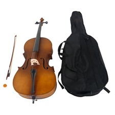 4/4 Professional Matt Wood Color Cello with Bag+Bow+Rosin+Bridge for Students