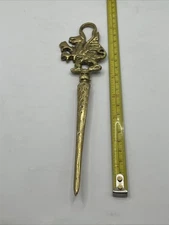 Vintage Solid Brass Welsh Dragon Oranamental Letter Opener FREE SHIPPING 