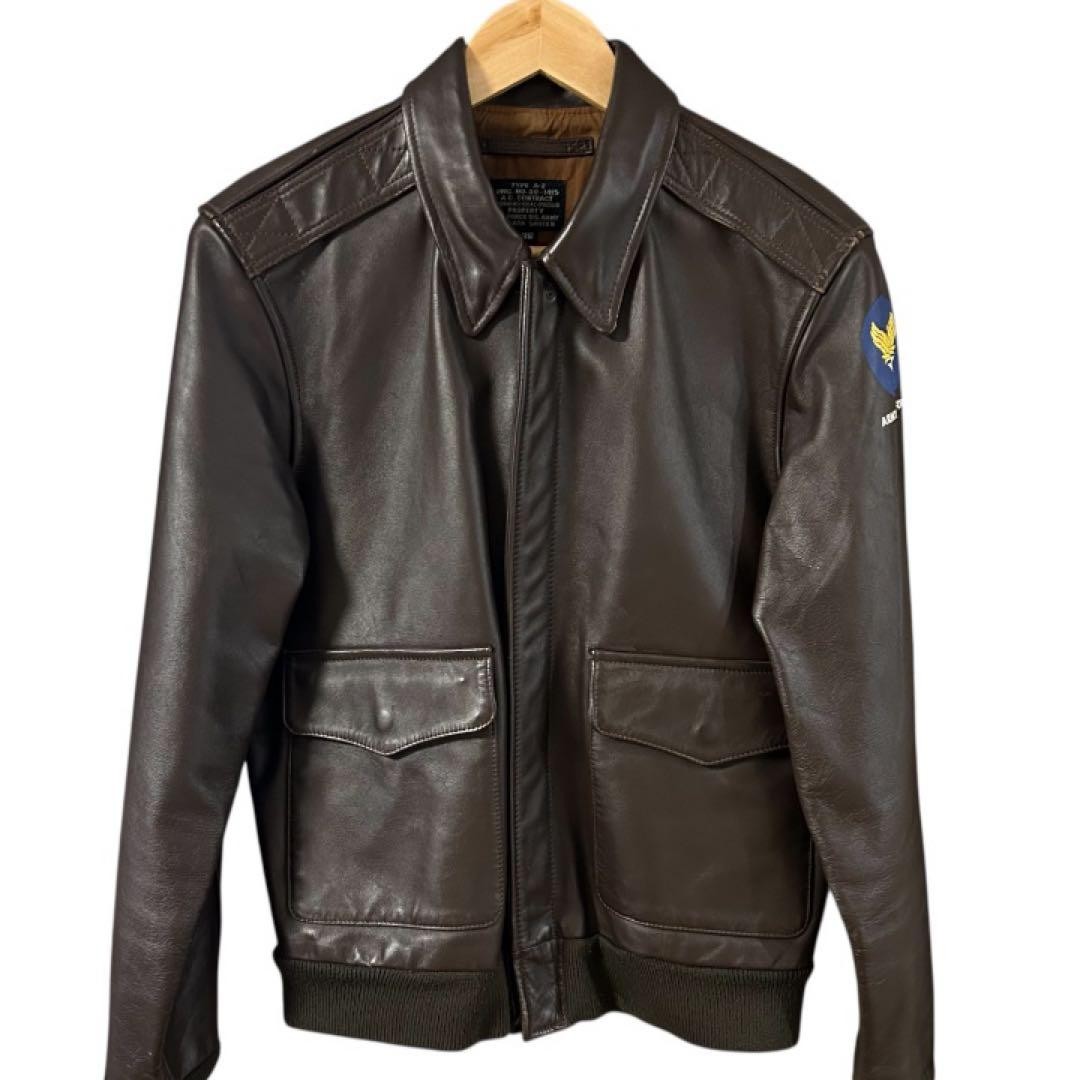 Buzz Rickson's A-2 Leather Flight Jacket Brown L … - image 1