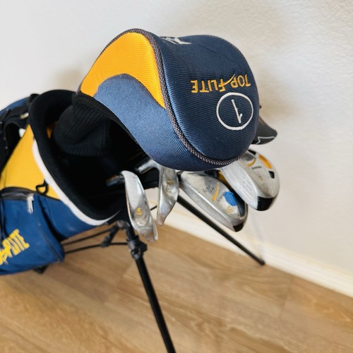 Top Flite XLj Junior Golf Club Set 6 w/ Stand Bag Jr Kids Right Blue Yellow - Picture 3 of 24