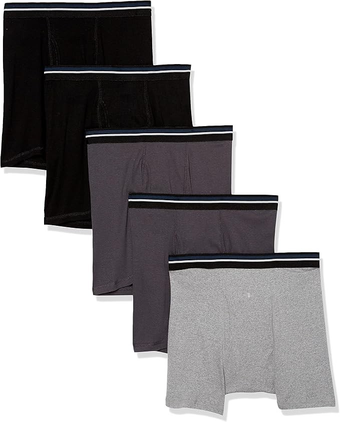 Amz Men's Underwear Boxer Briefs, Comfortable Cotton, Tag-Free, Pack of 5,Small