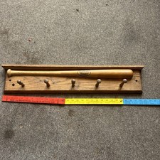 Louisville Slugger Baseball Bat Wooden Wall-Mounted Coat Rack 5 Pegs Vintage