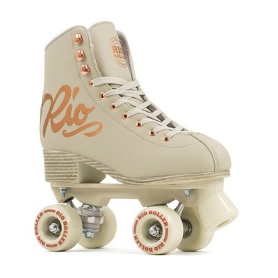 Rio Roller Rose Quad Skates   Unisex Indoor/Outdoor, Cream/Rose Gold, Size 7/8