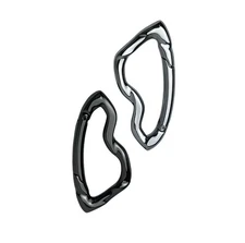 Y2K Chrome Carabiner Modern Futuristic Mountaineering Utility Key Chain Silver