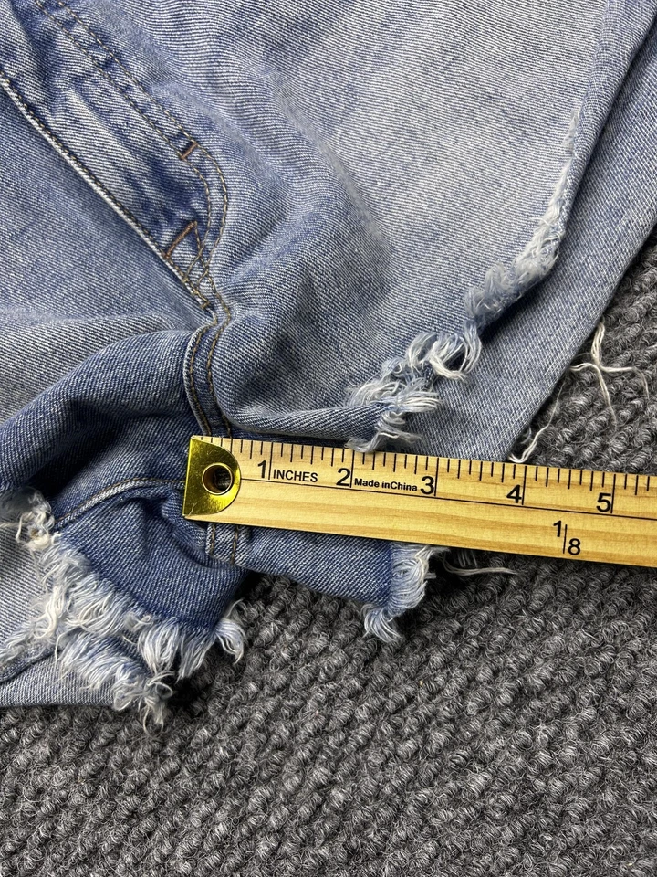 Free People Denim Shorts Womens 28 Light Wash Blue Distressed Cutoff Frayed Hem - Image 4 of 4