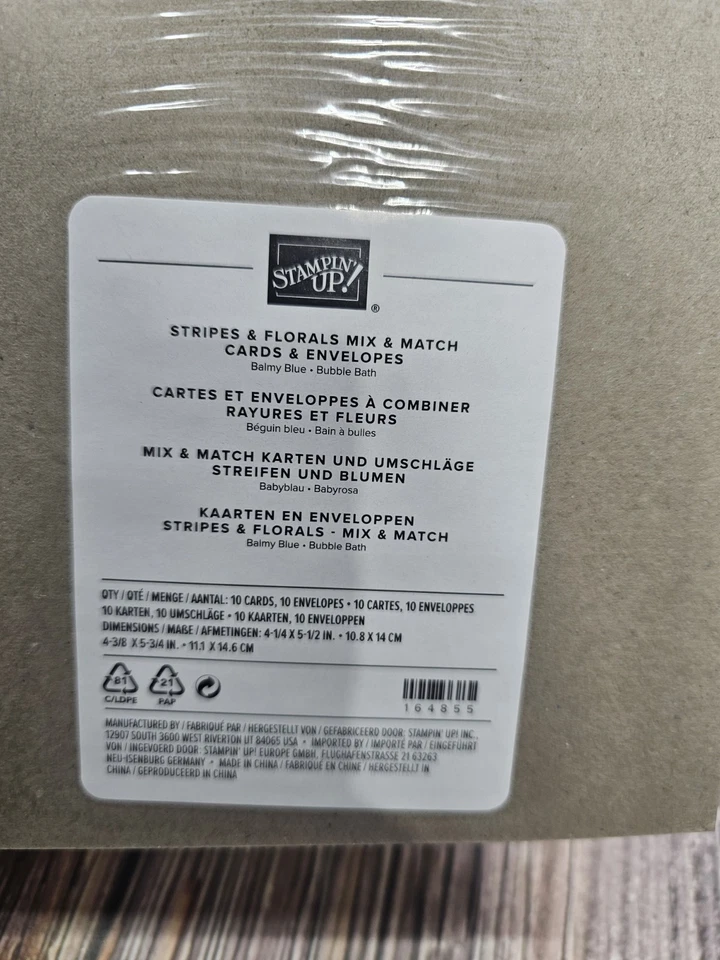 Stampin’ Up! Tarjetas y Sobres STRIPES & FLORALES MIX & MATCH AZUL ROSA Foto 3 de 3