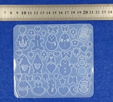 1pz stampo silicone resina tema natale pupazzi di neve, folletti 120x129mm