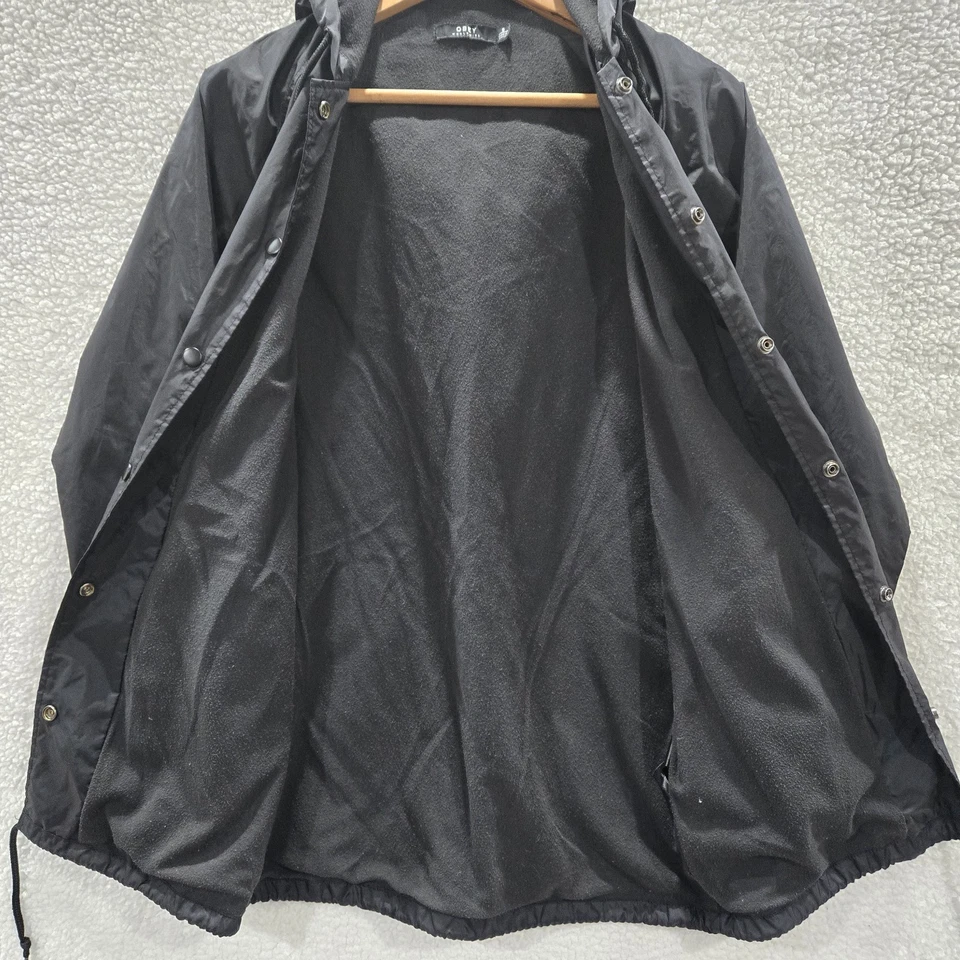 Obey Worldwide Adult Small Black Skater Button Up Hooded Windbreaker Jacket - Image 4 of 4