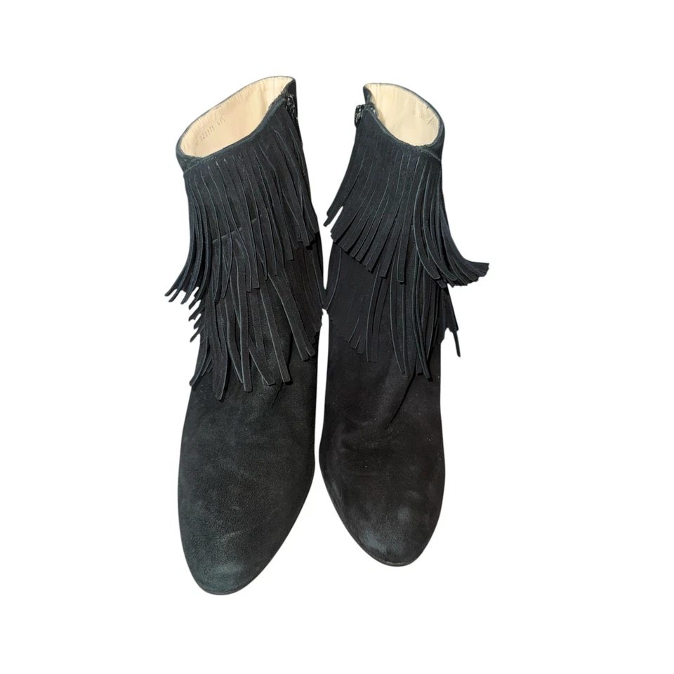 Sacha London 女式黑色流苏绒面皮靴 10 码西部外观状况良好 — 第 2/4 张图片