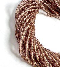 9/0 3-CUT  1 FULL HANK  LT AMETHYST PURPLE S/L  GLASS SEED BEADS  10 Strands