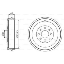 BOSCH Tamburi Freno Posteriori Ø100mm Per Opel Corsa E X15 S07 Fiat Punto