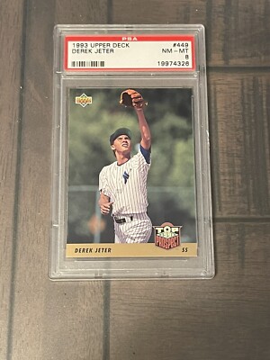 1993 Upper Deck Derek Jeter Rookie Card #449  Graded PSA NM-MT 8 | eBay