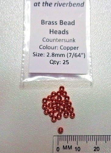 Copper Cyclops Brass Bead Heads in 2.4mm, 2.8mm, 3.2mm & 3.8mm for Fly Tying - Bild 3 von 5
