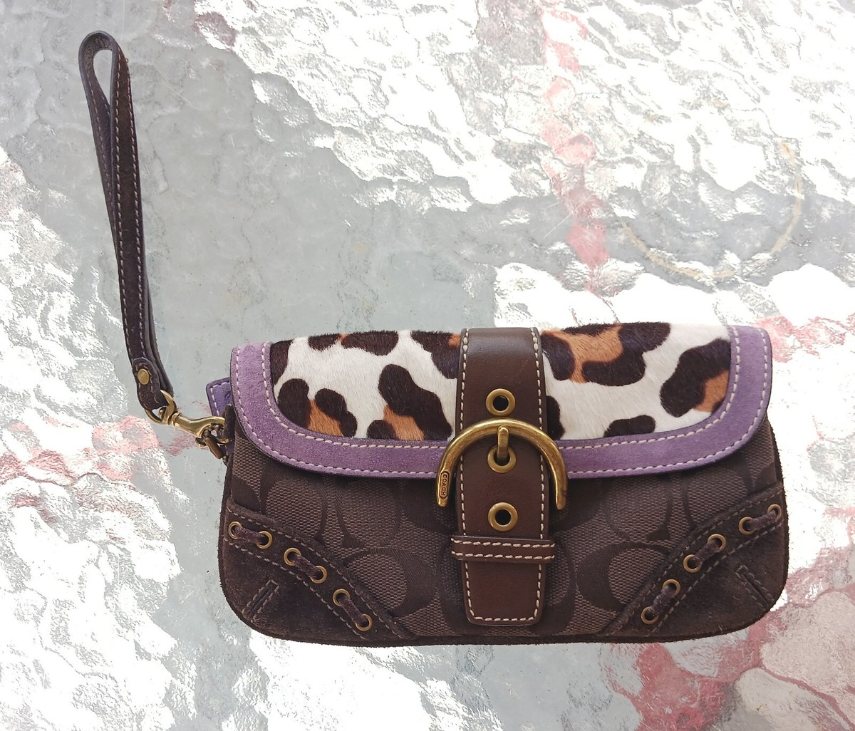 Coach Vintage Soho Leopard Print Calf Hair & Brown Signature C