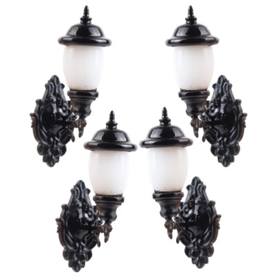 4 Pcs Battery Sconces Dollhouse Wall Light Model Sand Table Miniature