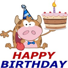 30 Custom Happy Birthday Little Cow Personalized Address Labels