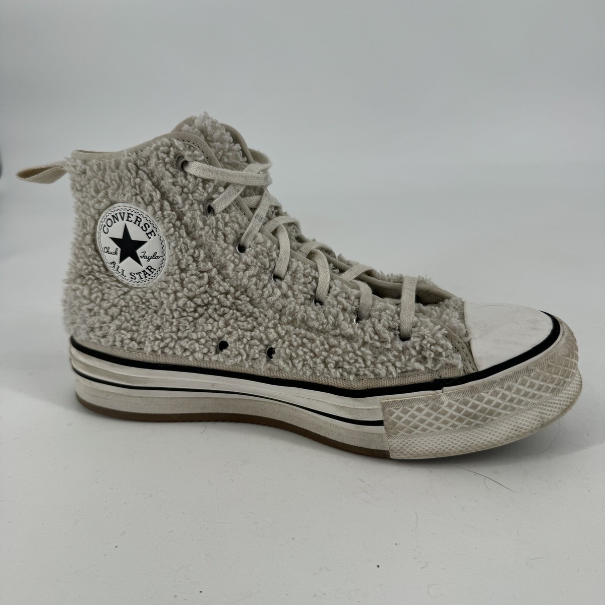 Converse shoes womens cream sherpa high top chuck taylor fall