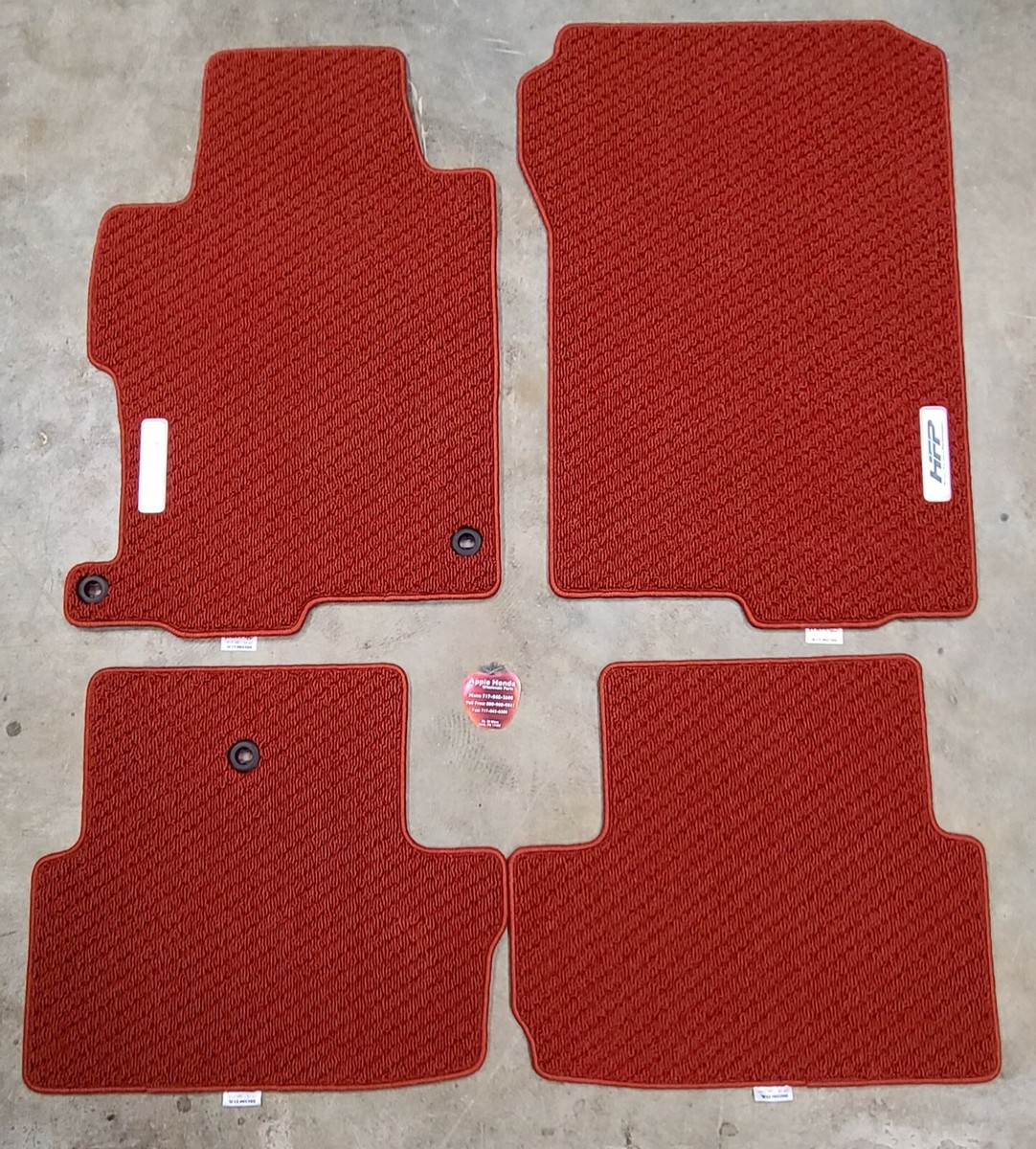 Genuine Honda Red HFP Carpet Mats 2013 to 2017 Accord 2dr 08p15