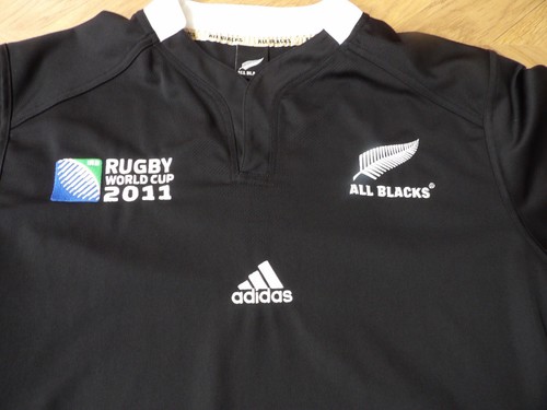 Camicia Nuova Zelanda Coppa del Mondo 2011 rugby union taglia XL Adidas tutti neri - Foto 2 di 8