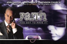 Houston TX Texas PASTOR J & HIGHER DIMENSION CHURCH Web/TV Services 4X6 Postcard